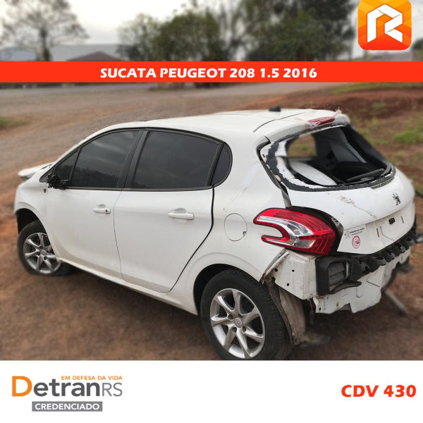 Sucata Peugeot 208 Active Pack 2016 Retirada De Peças